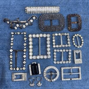 Vintage Rhinestone Buckle & Brooch Lot